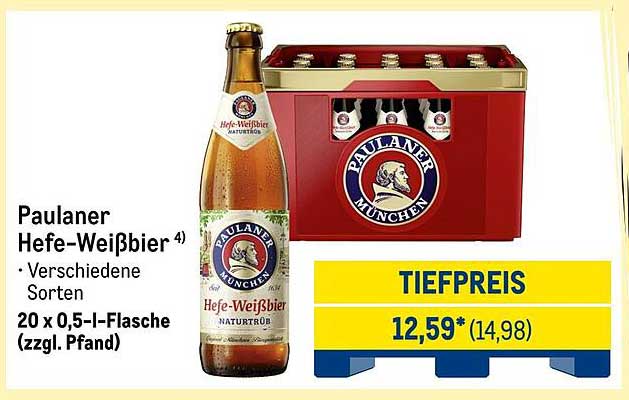 Paulaner Hefe-Weißbier 20 x 0,5 l-Flasche