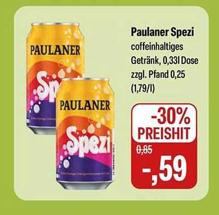 Paulaner Spezi coffeinhaltiges Getränk, 0,33l Dose zzgl. Pfand