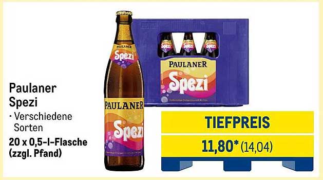 Paulaner Spezi - Verschiedene Sorten, 20 x 0,5 l-Flasche (zzgl. Pfand)