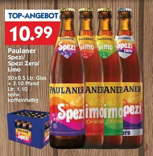 Paulaner Spezi/Spezi Zero/Limo 20x0,5 Liter