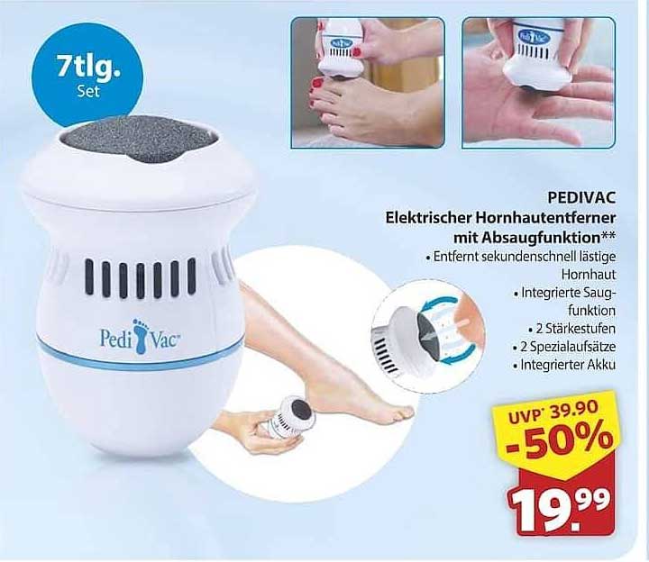 PEDIVAC Elektrischer Hornhautsentferner mit Absaugfunktion