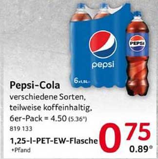 Pepsi-Cola 6er-Pack - Verschiedene Sorten, teilweise koffeinhaltig