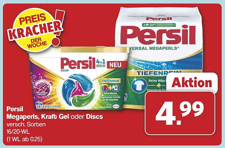 Persil Megaperls, Kraft Gel oder Discs - verschiedene Sorten