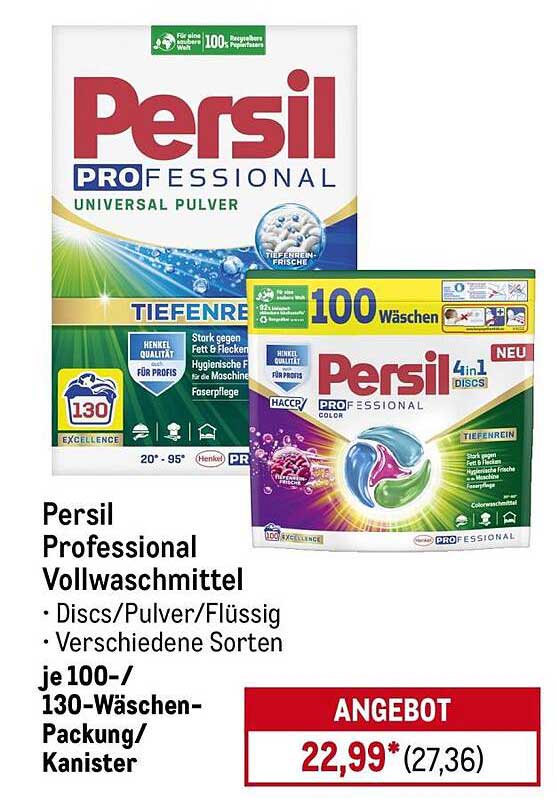 Persil Professional Vollwaschmittel – 100 Wäschen, verschiedene Sorten