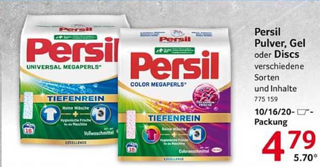 Persil Pulver, Gel oder Discs verschiedene Sorten und Inhalte