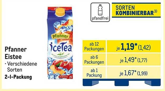 Pfanner Eistee - Verschiedene Sorten 2-l-Packung