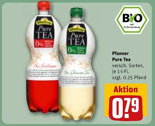 Pfanner Pure Tea - verschiedene Sorten, je 1-l-Fl.