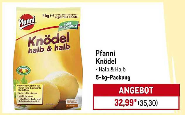 Pfanni Knödel Halb & Halb 5-kg-Packung