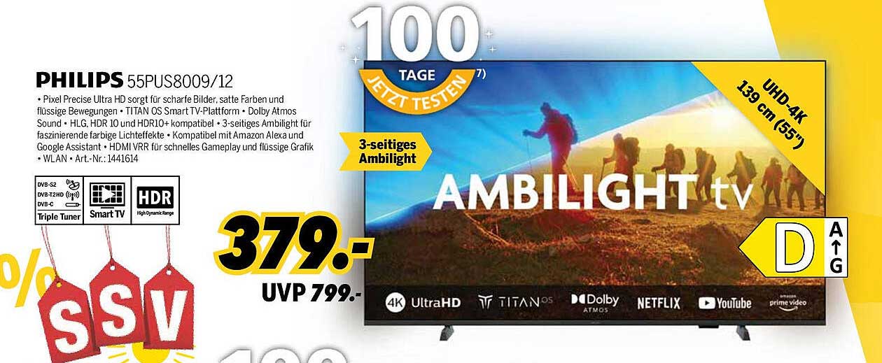 PHILIPS 55PUS8009/12 - Ambilight TV