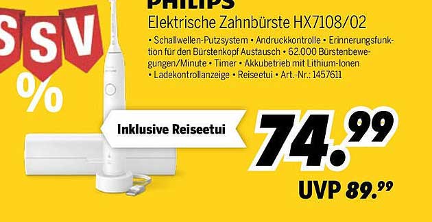 PHILIPS Elektrische Zahnbürste HX7108/02
