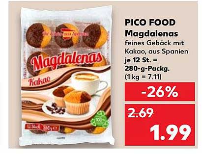 PICO FOOD Magdalenas feines Gebäck mit Kakao aus Spanien