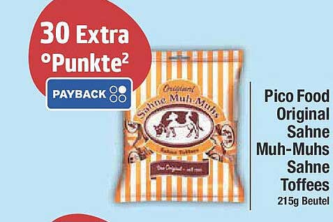 Pico Food Original Sahne Muh-Muhs Sahne Toffees 215g Beutel