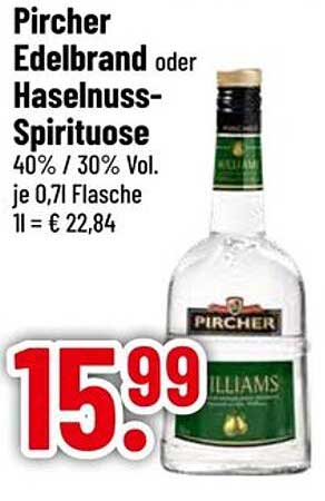 Pircher Edelbrand oder Haselnuss-Spirituose