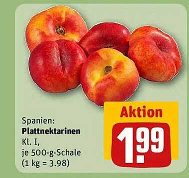 Plattnektarinen Kl. I, je 500-g-Schale