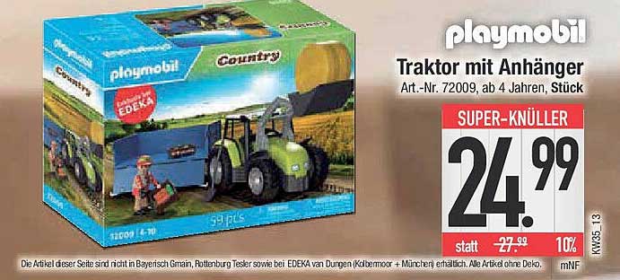 Playmobil Traktor mit Anhänger - Art.-Nr. 72009