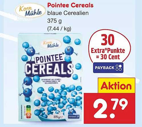 Pointee Cereals - Blaue Cerealien, 375 g