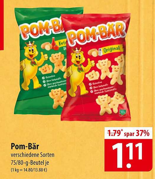 Pom-Bär verschiedene Sorten 75/80-g-Beutel je
