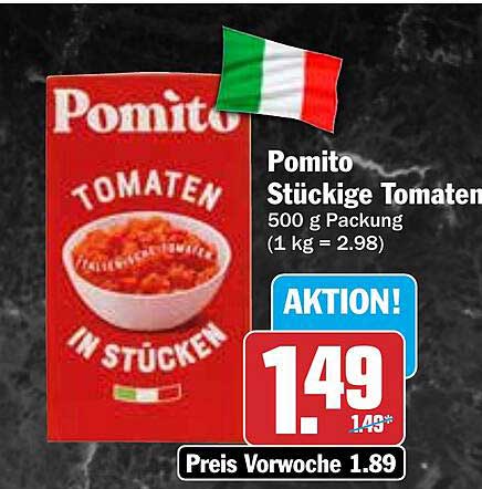 Pomito Stückige Tomaten 500 g Packung