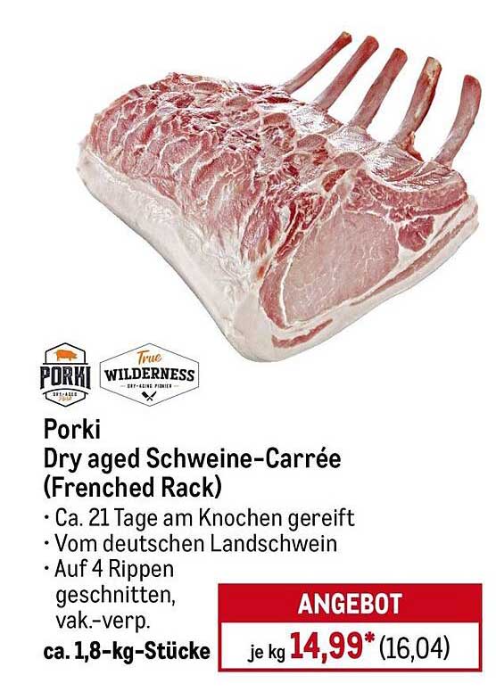 Porki Dry Aged Schweine-Carrée (Frenched Rack)