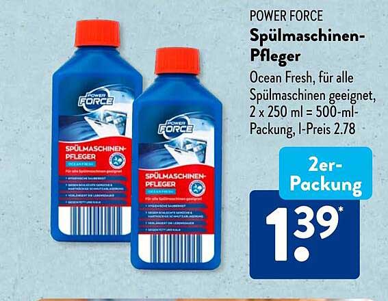 POWER FORCE Spülmaschinen-Pfleger 2er-Packung