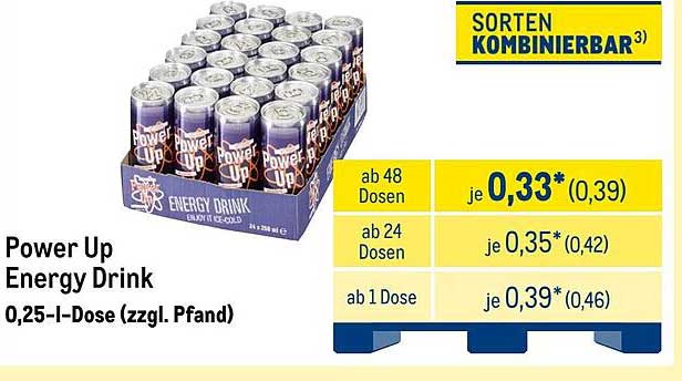 Power Up Energy Drink 0,25-l-Dose (zzgl. Pfand)