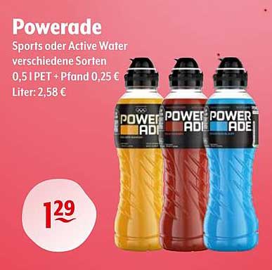 Powerade - Sports oder Active Water in verschiedenen Sorten