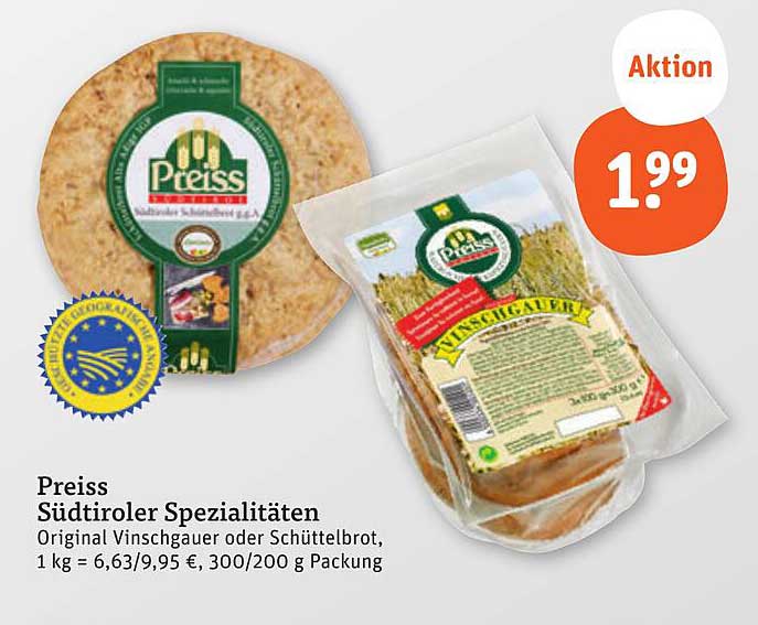 Preiss Südtiroler Spezialitäten – Original Vinschgauer oder Schüttelbrot