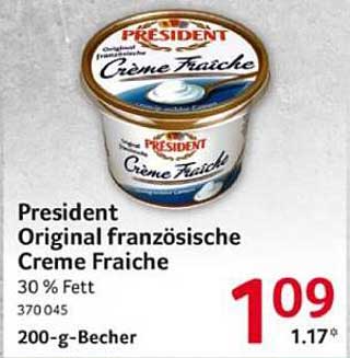 President Original französische Creme Fraiche 200-g-Becher