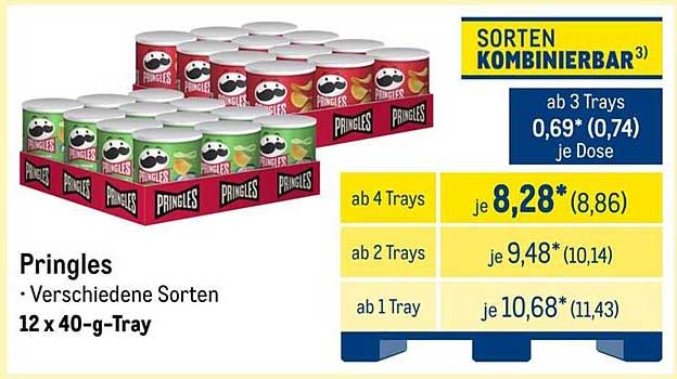 Pringles - Verschiedene Sorten 12 x 40-g-Tray