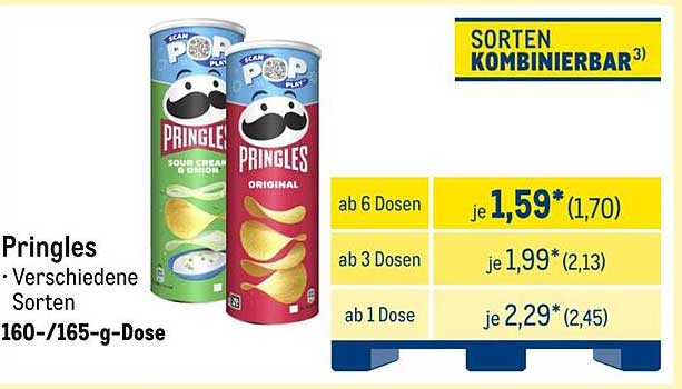 Pringles - Verschiedene Sorten 160-/165-g-Dose
