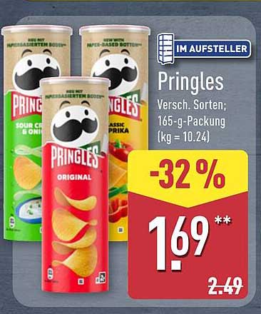 Pringles Verschiedene Sorten; 165-g-Packung