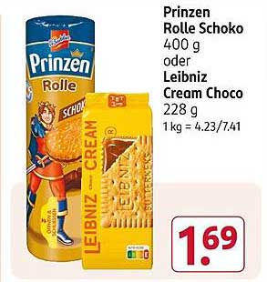 Prinzzen Rolle Schoko 400 g oder Leibniz Cream Choco 228 g