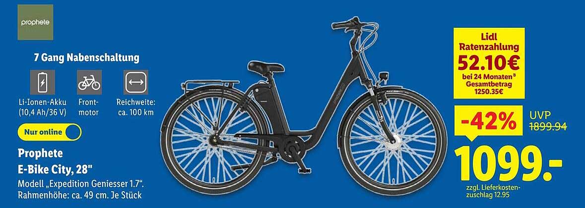 Prophete E-Bike City, 28", Modell „Expedition Geniesser 1.7"