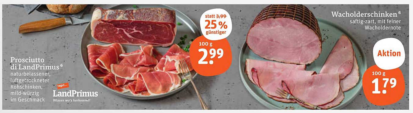 Prosciutto di LandPrimus und Wacholderschinken - 25% günstiger!