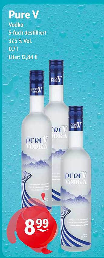 Pure V Vodka 0,7 l - 5-fach destilliert