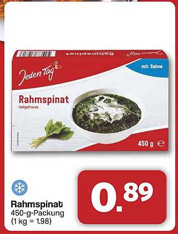 Rahmspinati 450-g-Packung von Jeden Tag