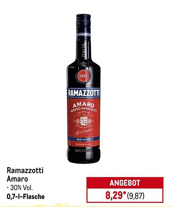 Ramazzotti Amaro 0,7 l – jetzt zum Sonderpreis!