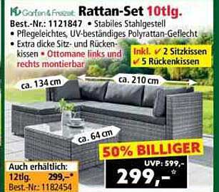 Rattan-Set 10tlg. - 50% Rabatt auf UVP!
