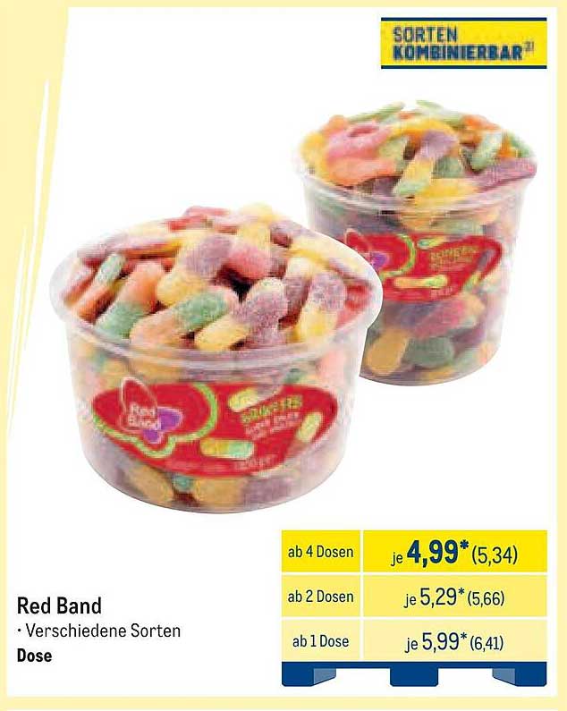 Red Band - Verschiedene Sorten Dose