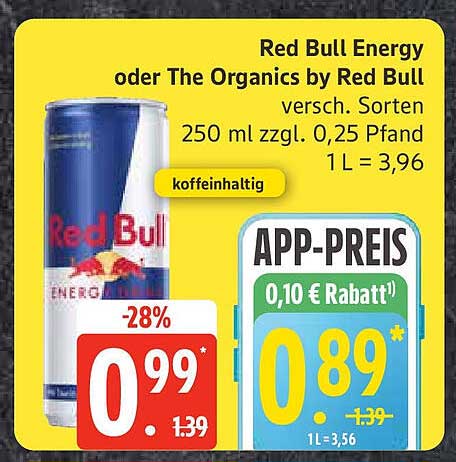 Red Bull Energy oder The Organics by Red Bull 250 ml