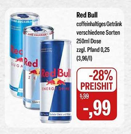 Red Bull - koffeinhaltiges Getränk 250ml Dose