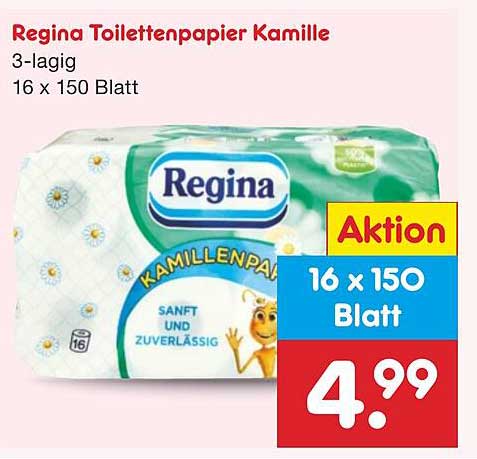 Regina Toilettenpapier Kamille - 3-lagig, 16 x 150 Blatt