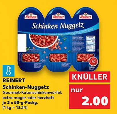 REINERT Schinken-Nuggetz - Gourmet-Katenschinkenwürfel, extra mager oder herzhaft