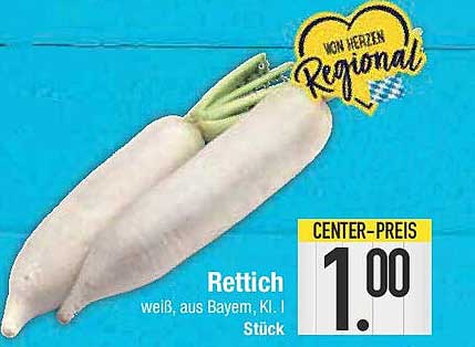 Rettich weiß, aus Bayern, Kl. I Stück