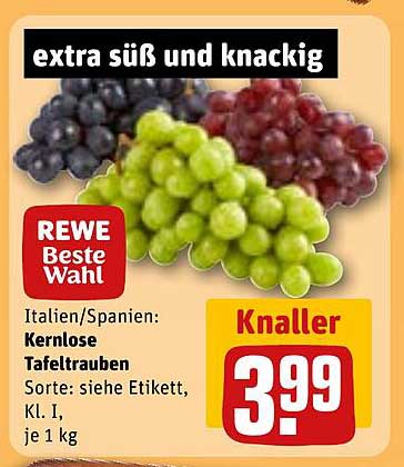 REWE Beste Wahl: Kernlose Tafeltrauben, 1 kg