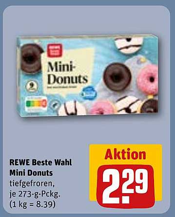 REWE Beste Wahl Mini Donuts tiefgefroren, je 273-g-Pckg.