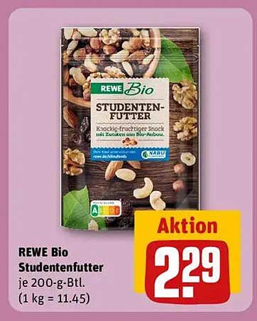 REWE Bio Studentenfutter je 200-g-Btl.