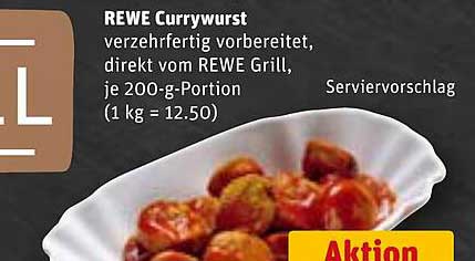 REWE Currywurst – verzehrfertig und vom Grill