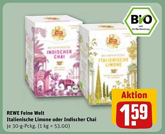 REWE Feine Welt Italienische Limone oder Indischer Chai