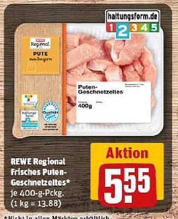 REWE Regional Frisches Puten-Geschnetzeltes 400 g